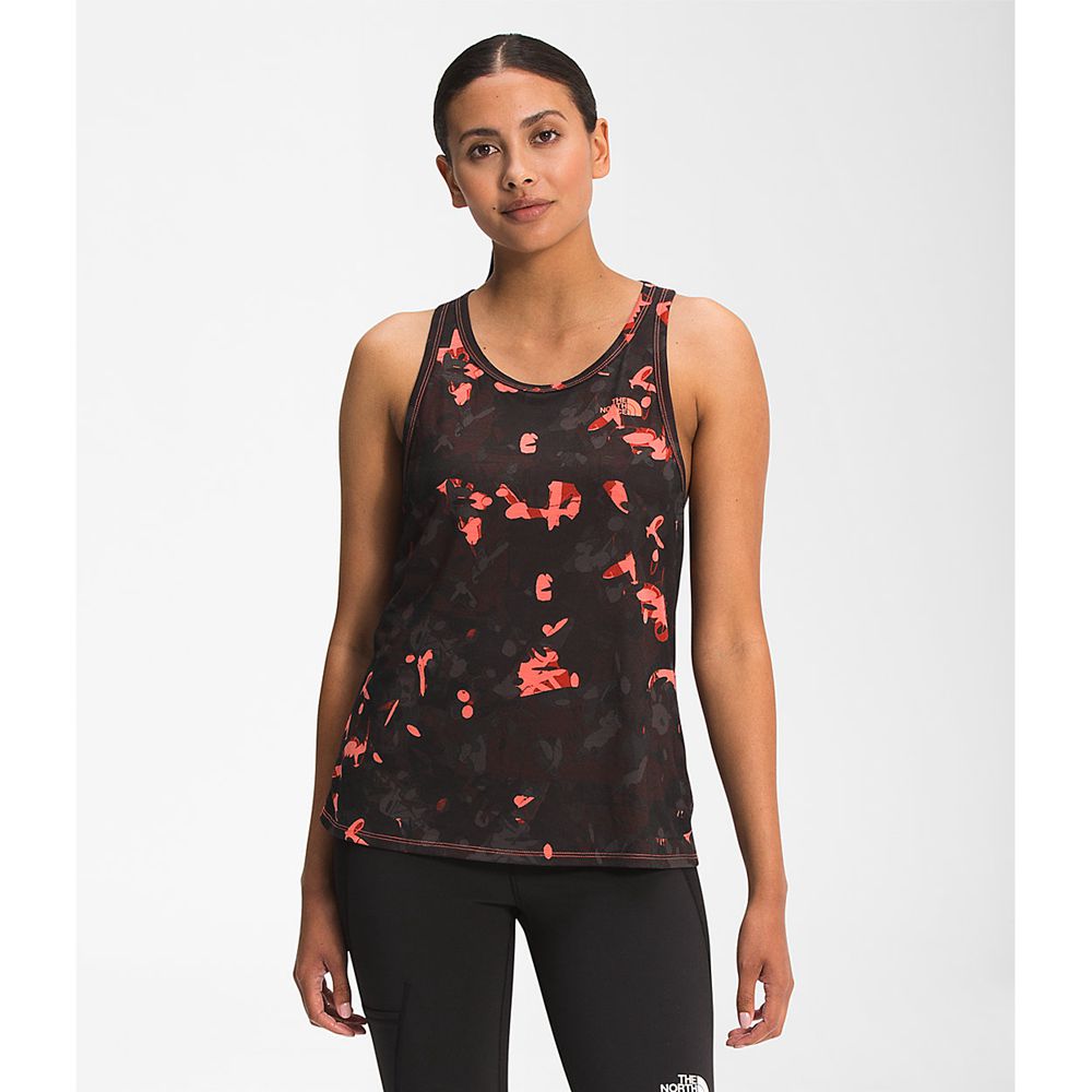 The North Face Tank Top Womens Australia - The North Face Printed Wander Orange (SLH-514637)